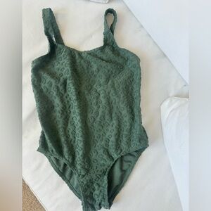 Zara Olive Green Textured Knit Top